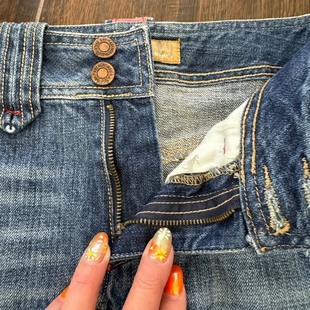 Amercrombie and Fitch Y2K mini low rise denim mini skirt sz 4